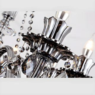 ZOWALA - Gray Candelabra Crystal Living Room Classic Chandelier Image - 16
