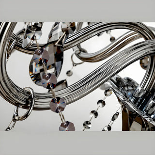 ZOWALA - Gray Candelabra Crystal Living Room Classic Chandelier Image - 17