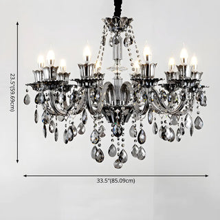 ZOWALA - Gray Candelabra Crystal Living Room Classic Chandelier #size