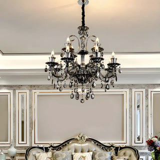 ZOWALA - Gray Candelabra Crystal Living Room Classic Chandelier Image - 6