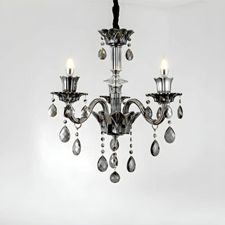 ZOWALA - Gray Candelabra Crystal Living Room Classic Chandelier Image - 9