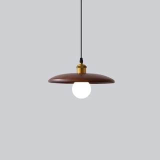 ZOWALA - Classic UFO Solid Wood Geometric Disc Pendant Light Image - 10