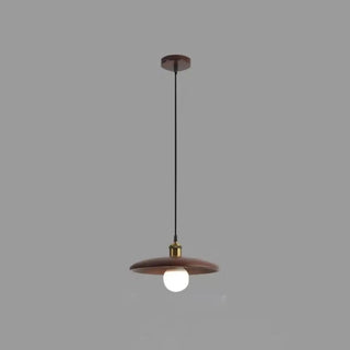 ZOWALA - Classic UFO Solid Wood Geometric Disc Pendant Light Image - 12