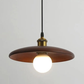 ZOWALA - Classic UFO Solid Wood Geometric Disc Pendant Light Image - 13