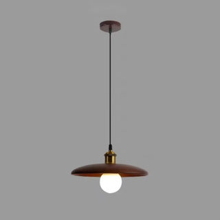 ZOWALA - Classic UFO Solid Wood Geometric Disc Pendant Light Image - 14