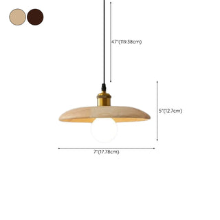 ZOWALA - Classic UFO Solid Wood Geometric Disc Pendant Light #size