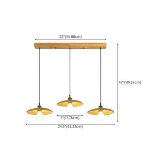 ZOWALA - Classic UFO Solid Wood Geometric Disc Pendant Light Image - 21