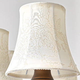 ZOWALA - Walnut Curve Arm Fabric Shade Living Room Chandelier Image - 9