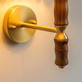 Classic Pleated Shade Walnut Metal Cone Wall Sconce Zawala Image - 13