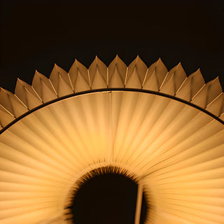 Classic Pleated Shade Walnut Metal Cone Wall Sconce Zawala Image - 14
