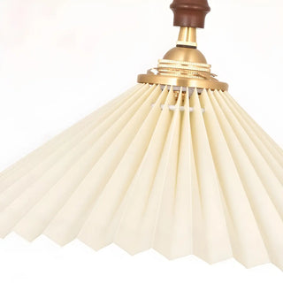 ZOWALA - Classic White Cone Pleated Fabric Bedroom Pendant Light Image - 13