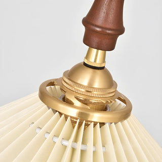 ZOWALA - Classic White Cone Pleated Fabric Bedroom Pendant Light Image - 14
