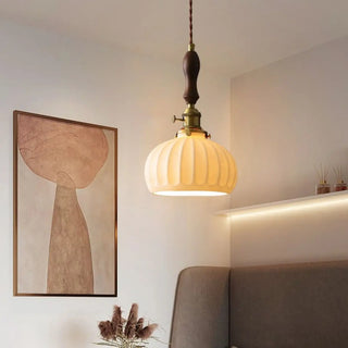 ZOWALA - Classic Dome White Ceramics Pendant Light Dining Room Image - 1