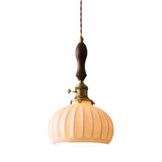 ZOWALA - Classic Dome White Ceramics Pendant Light Dining Room Image - 10