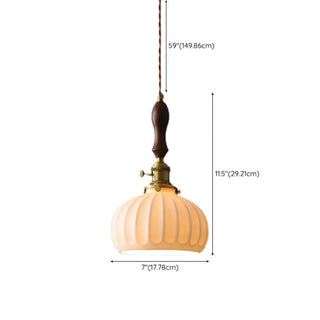 ZOWALA - Classic Dome White Ceramics Pendant Light Dining Room #size