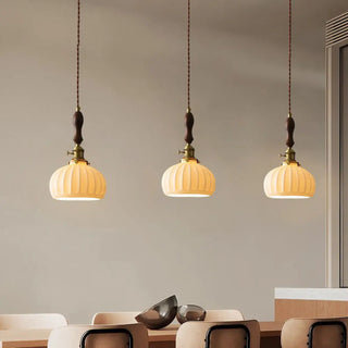ZOWALA - Classic Dome White Ceramics Pendant Light Dining Room Image - 2