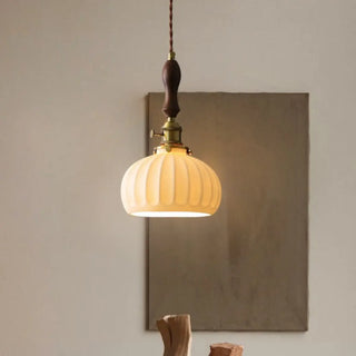 ZOWALA - Classic Dome White Ceramics Pendant Light Dining Room Image - 3