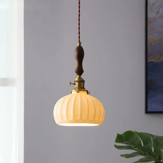 ZOWALA - Classic Dome White Ceramics Pendant Light Dining Room Image - 4