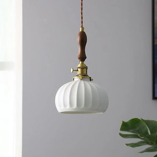 ZOWALA - Classic Dome White Ceramics Pendant Light Dining Room Image - 5
