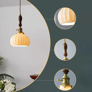ZOWALA - Classic Dome White Ceramics Pendant Light Dining Room Image - 6