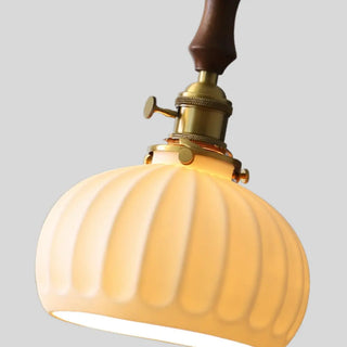 ZOWALA - Classic Dome White Ceramics Pendant Light Dining Room Image - 7