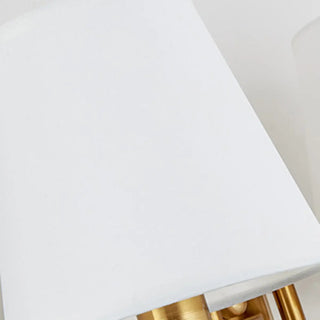 Classic White Fabric Shade Gold Cylinder Wall Sconce Zawala Image - 13