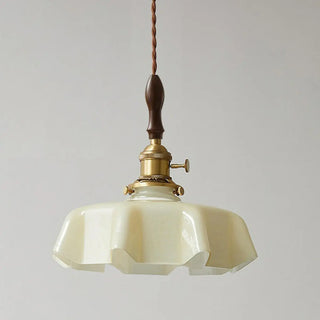 ZOWALA - Classic Blue Glass Floral Dining Room Pendant Light Image - 11
