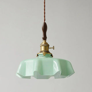 ZOWALA - Classic Blue Glass Floral Dining Room Pendant Light Image - 13