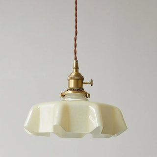 ZOWALA - Classic Blue Glass Floral Dining Room Pendant Light Image - 16