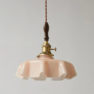 ZOWALA - Classic Blue Glass Floral Dining Room Pendant Light Image - 18