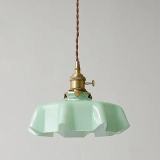 ZOWALA - Classic Blue Glass Floral Dining Room Pendant Light Image - 19