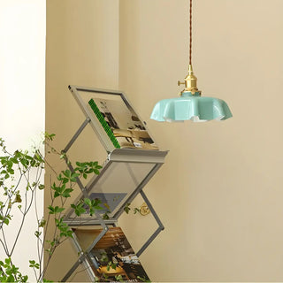ZOWALA - Classic Blue Glass Floral Dining Room Pendant Light Image - 3