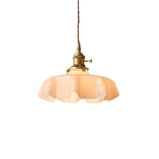 ZOWALA - Classic Blue Glass Floral Dining Room Pendant Light Image - 25