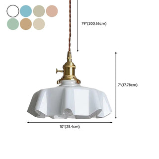 ZOWALA - Classic Blue Glass Floral Dining Room Pendant Light #size