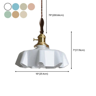ZOWALA - Classic Blue Glass Floral Dining Room Pendant Light Image - 27