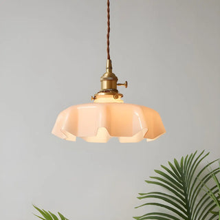 ZOWALA - Classic Blue Glass Floral Dining Room Pendant Light Image - 6