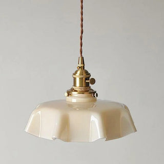 ZOWALA - Classic Blue Glass Floral Dining Room Pendant Light Image - 8