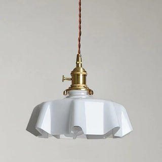 ZOWALA - Classic Blue Glass Floral Dining Room Pendant Light Image - 10