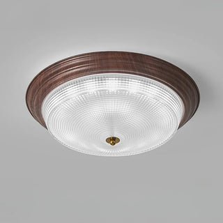 Bedroom Modern Cocoa Drum Flush Mount Ceiling Light Zawala Image - 11