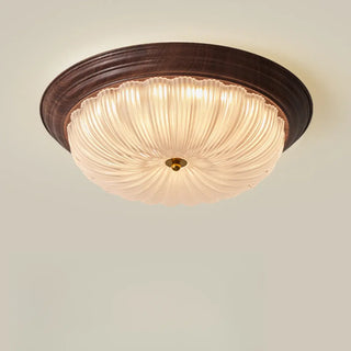Bedroom Modern Cocoa Drum Flush Mount Ceiling Light Zawala Image - 13