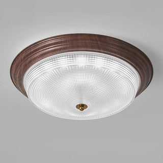 Bedroom Modern Cocoa Drum Flush Mount Ceiling Light Zawala Image - 15