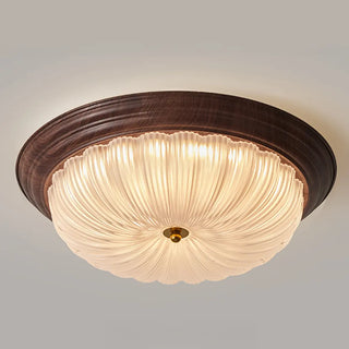 Bedroom Modern Cocoa Drum Flush Mount Ceiling Light Zawala Image - 16
