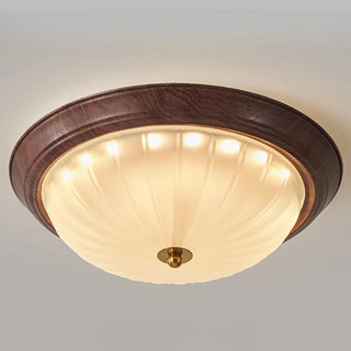 Bedroom Modern Cocoa Drum Flush Mount Ceiling Light Zawala Image - 17