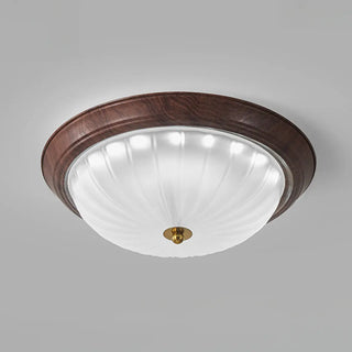 Bedroom Modern Cocoa Drum Flush Mount Ceiling Light Zawala Image - 7
