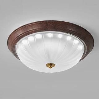 Bedroom Modern Cocoa Drum Flush Mount Ceiling Light Zawala Image - 9
