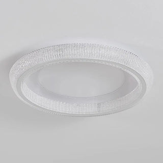Bedroom Clear Glass White Round Flush Mount Light Zawala Image - 11