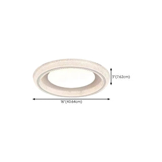 Bedroom Clear Glass White Round Flush Mount Light Zawala #size