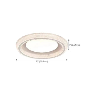 Bedroom Clear Glass White Round Flush Mount Light Zawala Image - 15