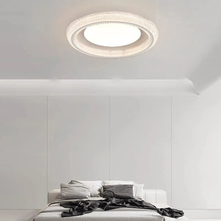 Bedroom Clear Glass White Round Flush Mount Light Zawala Image - 4
