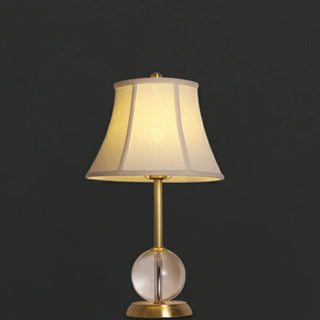 ZOWALA - Drum-Shaped Shade Crystal Ball Base Bedside Table Lamp Image - 10
